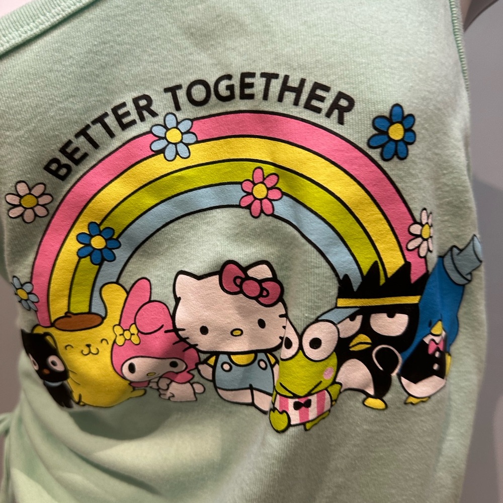 Sanrio Hello Kitty & Friends Better Together One Shoulder Ruched Tank Top Large - Picture 5 of 11